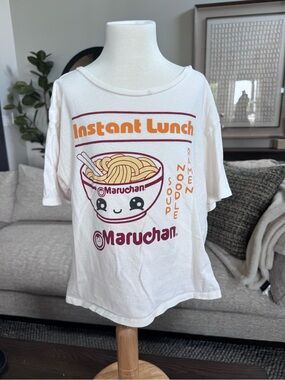 Youth XL Maruchan Instant Lunch Graphic Tee - Cream with Orange & Maroon